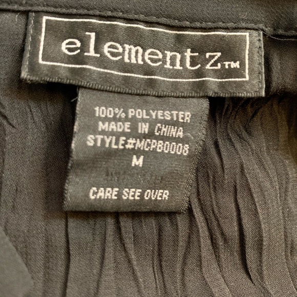 Sheer Black ruffle Blouse Fringe long sleeve Bell cuffs Size M Mob Wife Hot goth - Picture 5 of 10